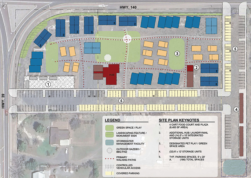 Site plan of Badger Village which would include up to 110 housing units.